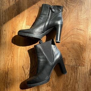 High Heel Boots in Soft Black Leather